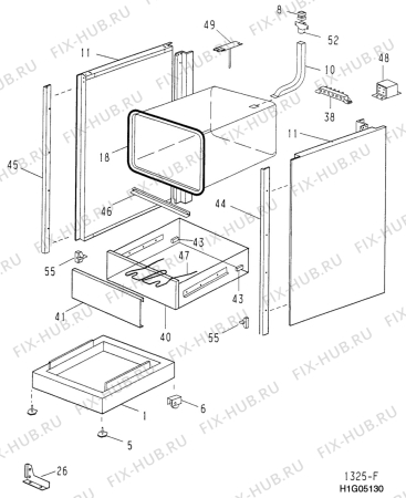 Взрыв-схема плиты (духовки) Electrolux EK6280 - Схема узла H10 Chassis